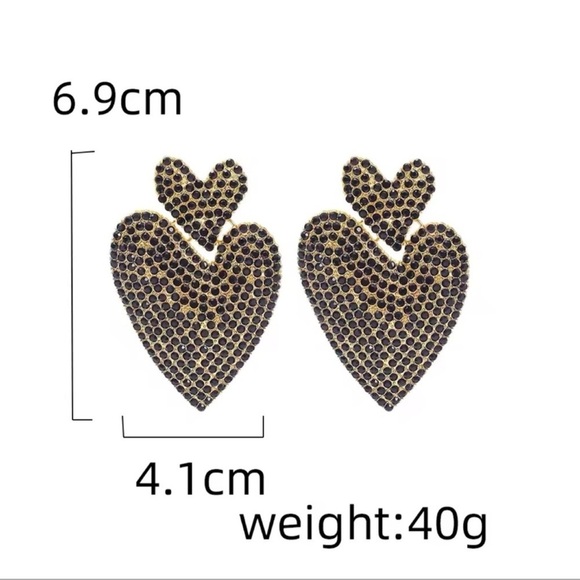 Anthropologie GREEN HEART CRYSTAL DROP EARRINGS - Picture 6 of 13